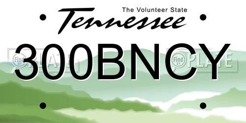 300BNCY Tennessee License Plate