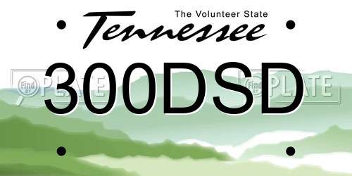 300DSD Tennessee License Plate