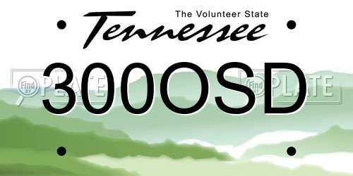 300OSD Tennessee License Plate