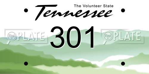 301 Tennessee License Plate