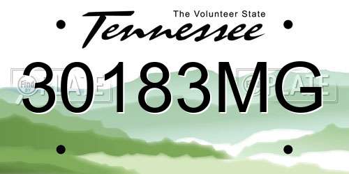 30183MG Tennessee License Plate