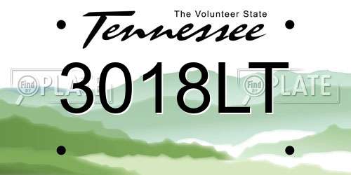 3018LT Tennessee License Plate