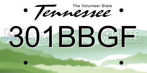 301BBGF Tennessee License Plate