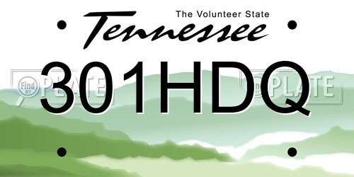 301HDQ Tennessee License Plate