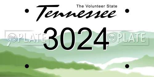 3024 Tennessee License Plate