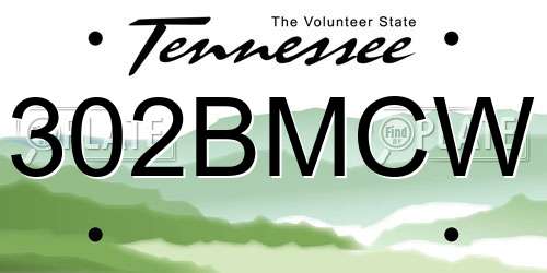 302BMCW Tennessee License Plate