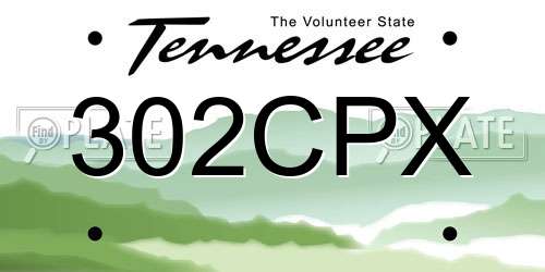 302CPX Tennessee License Plate