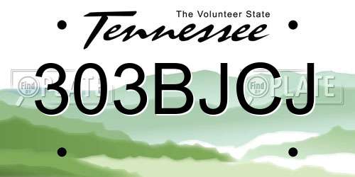 303BJCJ Tennessee License Plate