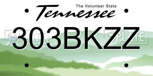 303BKZZ Tennessee License Plate