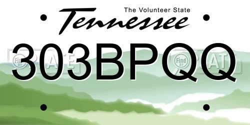 303BPQQ Tennessee License Plate