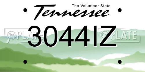 3044IZ Tennessee License Plate