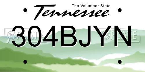 304BJYN Tennessee License Plate