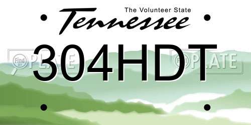 304HDT Tennessee License Plate
