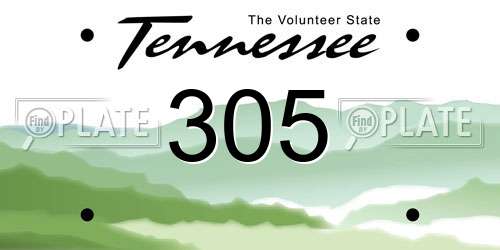 305 Tennessee License Plate