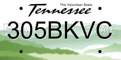 305BKVC Tennessee License Plate