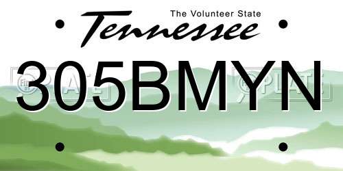 305BMYN Tennessee License Plate