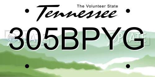 305BPYG Tennessee License Plate