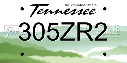 305ZR2 Tennessee License Plate