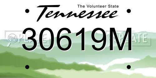 30619M Tennessee License Plate