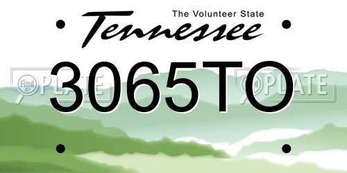 3065TO Tennessee License Plate