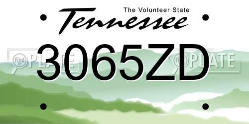 3065ZD Tennessee License Plate