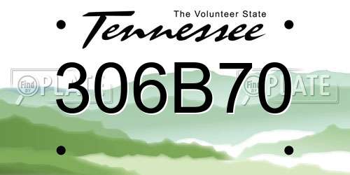 306B70 Tennessee License Plate