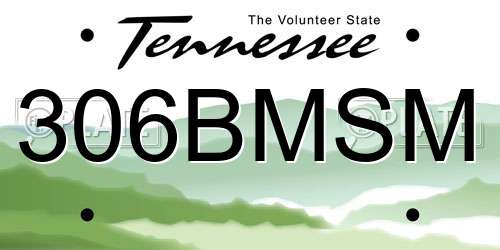 306BMSM Tennessee License Plate