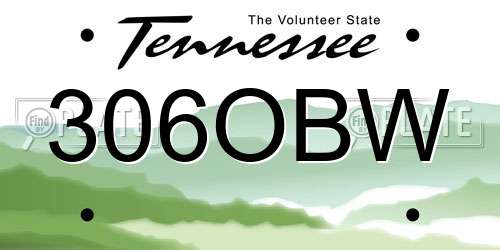 306OBW Tennessee License Plate