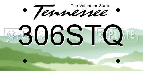 306STQ Tennessee License Plate