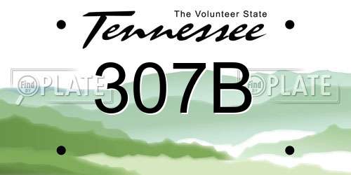 307B Tennessee License Plate