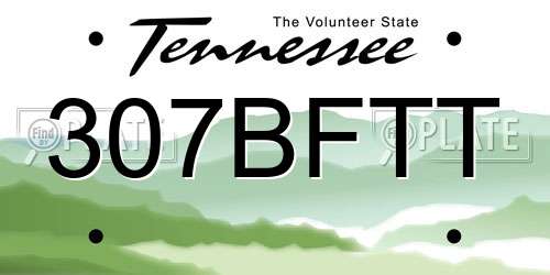 307BFTT Tennessee License Plate