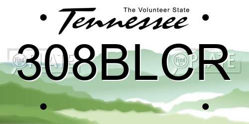 308BLCR Tennessee License Plate