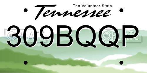 309BQQP Tennessee License Plate