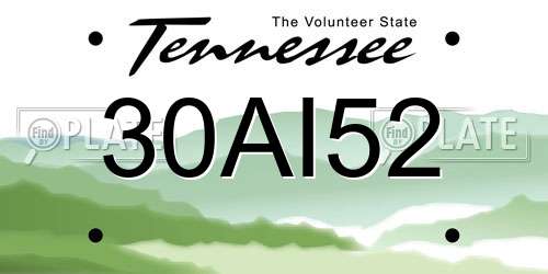 30AI52 Tennessee License Plate