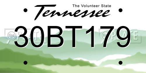 30BT179 Tennessee License Plate