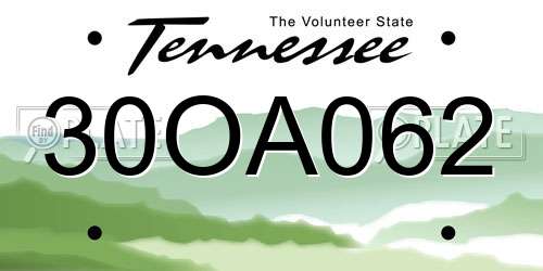 30OA062 Tennessee License Plate