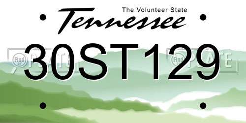 30ST129 Tennessee License Plate