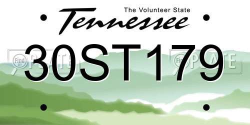 30ST179 Tennessee License Plate