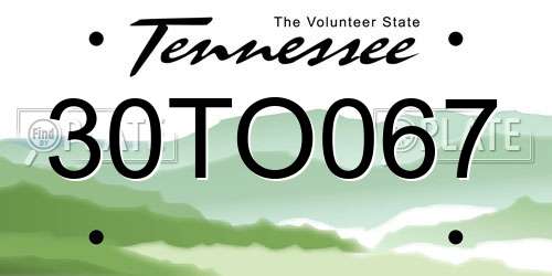 30TO067 Tennessee License Plate