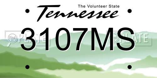 3107MS Tennessee License Plate