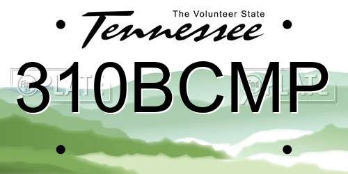 310BCMP Tennessee License Plate