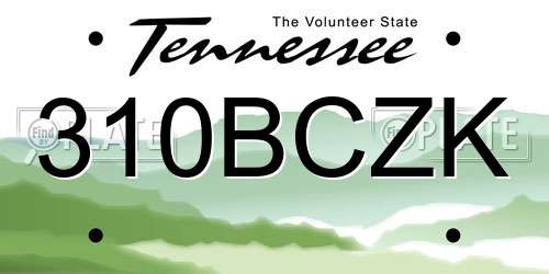 310BCZK Tennessee License Plate