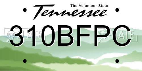 310BFPC Tennessee License Plate