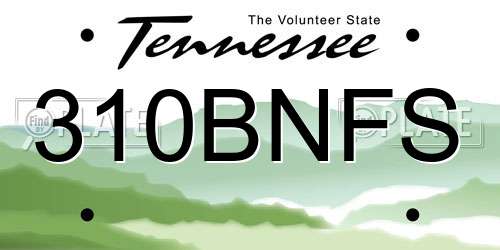 310BNFS Tennessee License Plate