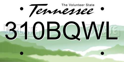 310BQWL Tennessee License Plate