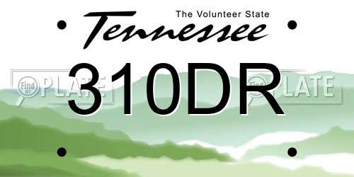 310DR Tennessee License Plate