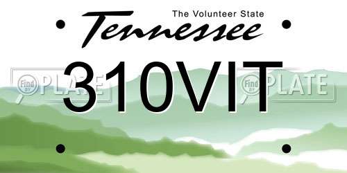 310VIT Tennessee License Plate