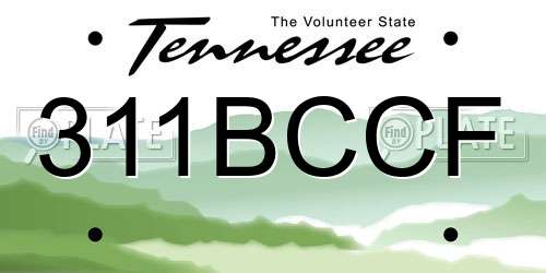 311BCCF Tennessee License Plate