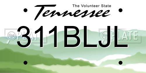 311BLJL Tennessee License Plate