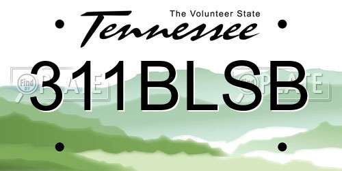 311BLSB Tennessee License Plate